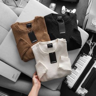 Loose Texture Longsleeve.  Chất 100% cotton dệt kim, vải len dà vừa mình chất đẹp .