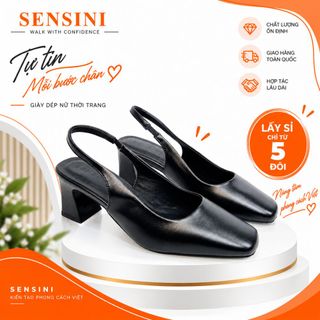 Giày cao gót nữ size 35–43 hở gót mũi vuông gót 5cm da mềm HN3152 – sỉ từ 5 đôi/màu