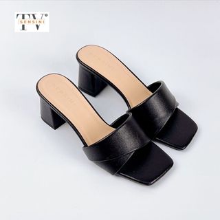Dép cao gót nữ size 35–43 quai bản gấp gót vuông 5cm da mềm HN3083 – sỉ từ 5 đôi/màu