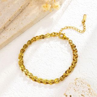 Vòng tay nữ xích lụa tone vàng sang trọng Vòng Tay Xích Lụa Hoàng Gia