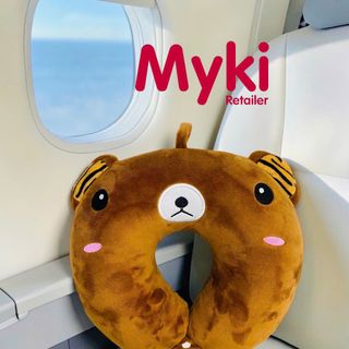 Gối Kê Cổ Du Lịch Myki Bông Gòn, Thêu Hoạt Hình Vui Nhộn