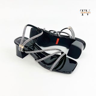 Sandal cao gót đính đá nữ size 35–43 quai mảnh gót 5cm mũi vuông HN3142 – sỉ từ 5 đôi/màu