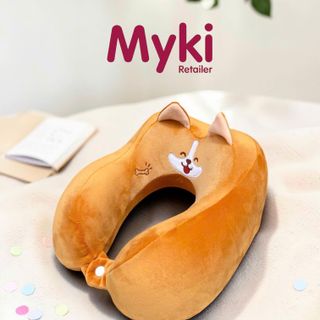Gối Kê Cổ Cao Su Non Công Thái Học Myki Thêu Hoạt Hình Siêu Hot Trend