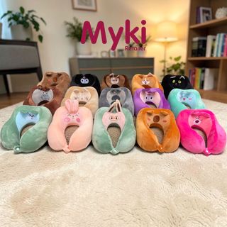 Gối Kê Cổ Cao Su Non Công Thái Học Myki Thêu Hoạt Hình Siêu Hot Trend