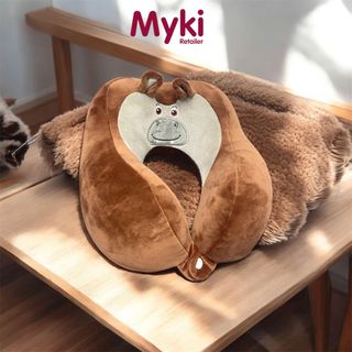 Gối Kê Cổ Cao Su Non Công Thái Học Myki Thêu Hoạt Hình Siêu Hot Trend