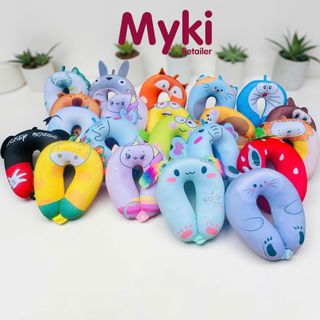 Gối Kê Cổ Du Lịch Hạt Xốp Myki In Nhân Vật Hoạt Hình