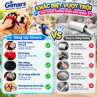 GĂNG TAY TĨNH ĐIỆN 5 NGÓN HÚT LÔNG THÚ CƯNG GIMARS