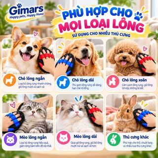 GĂNG TAY TĨNH ĐIỆN 5 NGÓN HÚT LÔNG THÚ CƯNG GIMARS