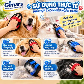 GĂNG TAY TĨNH ĐIỆN 5 NGÓN HÚT LÔNG THÚ CƯNG GIMARS