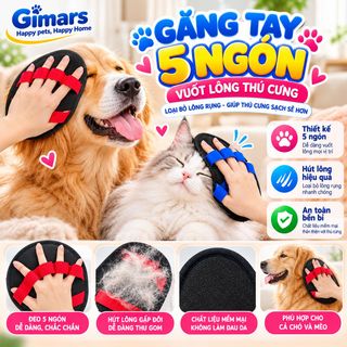 GĂNG TAY TĨNH ĐIỆN 5 NGÓN HÚT LÔNG THÚ CƯNG GIMARS
