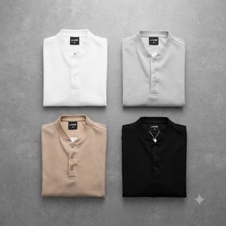 Loose Henley Texture Longsleeve.