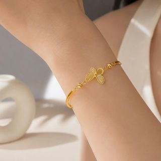 Vòng tay nữ hồ điệp tone vàng thanh lịch Vòng Tay Hồ Điệp