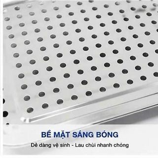 KHAY ÚP LY CỐC INOX CÓ LỖ THOÁT NƯỚC 32x22cm (T300)