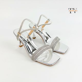 Dép cao gót nữ size 35–43 quai đá lấp lánh gót nhọn 7cm đi tiệc HN3140 – sỉ từ 5 đôi/màu