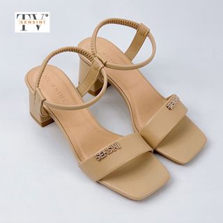 Sandal cao gót nữ size 35–43 quai ngang có quai hậu gót vuông 5cm da mềm HN3043 – sỉ từ 5 đôi/màu