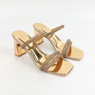 Dép cao gót đính đá hai dây nữ size 35–43 gót vuông 7cm da mềm HN3141 – sỉ từ 5 đôi/màu