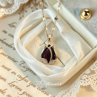 Dây chuyền nữ mặt tulip đá tím sang trọng Dây Chuyền Hoa Tulip Tím