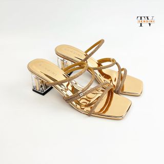 Dép cao gót đính đá nữ size 35–43 nhiều dây gót vuông 5cm mũi vuông HN3138 – sỉ từ 5 đôi/màu