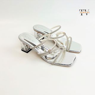 Dép cao gót đính đá nữ size 35–43 nhiều dây gót vuông 5cm mũi vuông HN3138 – sỉ từ 5 đôi/màu