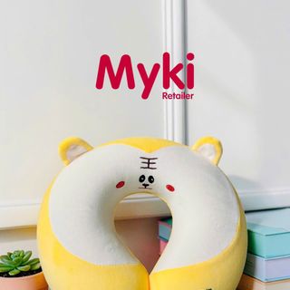 Gối Kê Cổ Du Lịch Cao Su Non Myki, Thêu Nhân Vật Hoạt Hình Siêu Dễ Thương