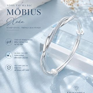 Vòng tay nữ bạc xoắn Mobius tối giản thanh lịch Vòng Tay Bạc Mobius