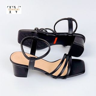 Sandal cao gót nữ size 35–43 quai mảnh gót vuông 5cm da mềm HN3052 – sỉ từ 5 đôi/màu