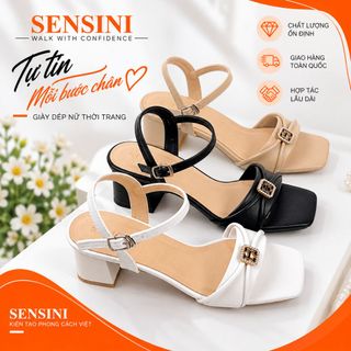 Dép cao gót nữ size 35–43 quai chéo gấp có quai hậu gót vuông 5cm HN3063 – sỉ từ 5 đôi/màu