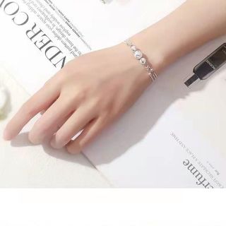 Vòng tay nữ bạc phối hạt tròn thanh lịch Vòng Tay Bạc Tam Sinh Tam Thế