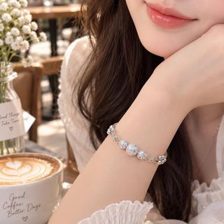 Vòng tay nữ bạc phối hạt tròn thanh lịch Vòng Tay Bạc Tam Sinh Tam Thế