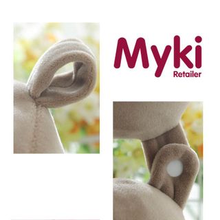 Gối Kê Cổ Du Lịch Cao Su Non Myki, Thêu Nhân Vật Hoạt Hình Siêu Dễ Thương