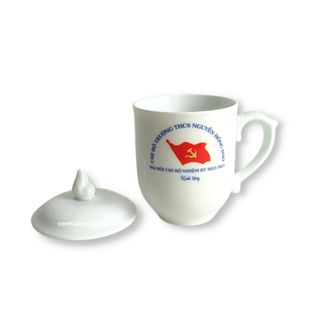 Ca mẫu đơn Bát Tràng 0.3l - In ảnh theo yêu cầu - Con Hiu Hồng Gift