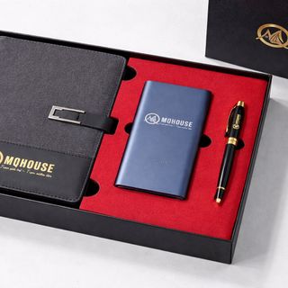 Giftset cao cấp bao gồm Sổ tay + Sạc dự phòng + Bút ký doanh nhân