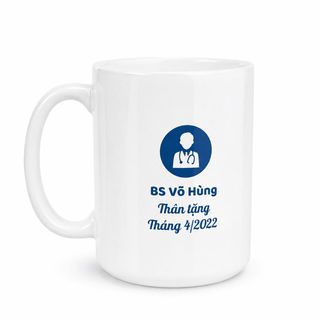 Ly Sứ Trắng Dung Tích 450ml In Hình Theo Yêu Cầu - Con Hiu Hồng Gift