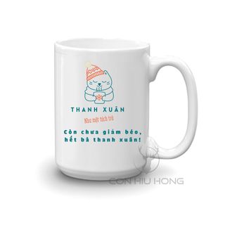 Ly Sứ Trắng Dung Tích 450ml In Hình Theo Yêu Cầu - Con Hiu Hồng Gift