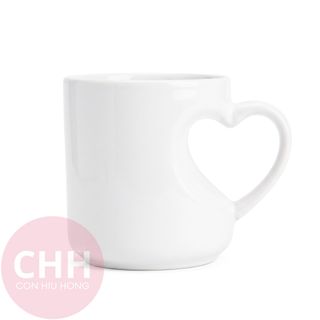 Ly Sứ Trắng Quai Tim Lõm Theo Yêu Cầu - In Cá Nhân Hóa Từ 1 Cái - Con Hiu Hồng Gift