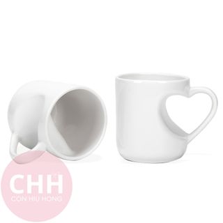 Ly Sứ Trắng Quai Tim Lõm Theo Yêu Cầu - In Cá Nhân Hóa Từ 1 Cái - Con Hiu Hồng Gift
