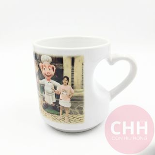 Ly Sứ Trắng Quai Tim Lõm Theo Yêu Cầu - In Cá Nhân Hóa Từ 1 Cái - Con Hiu Hồng Gift