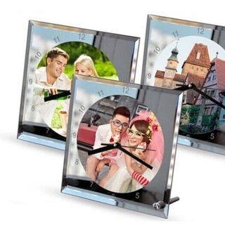 Đồng Hồ Thủy Tinh Vuông 15x15cm In Hình Theo Yêu Cầu | Con Hiu Hồng