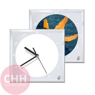Đồng Hồ Thủy Tinh Vuông 15x15cm In Hình Theo Yêu Cầu | Con Hiu Hồng
