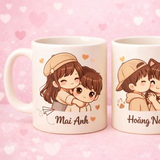 Ly đôi in hình và chữ theo yêu cầu