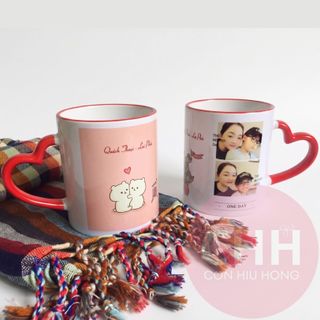 Ly Sứ Viền Màu Quai Tim Cá Nhân Hóa - In Theo Yêu Cầu Từ 1 Cái - Con Hiu Hồng Gift