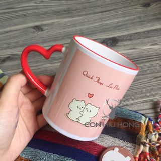 Ly Sứ Viền Màu Quai Tim Cá Nhân Hóa - In Theo Yêu Cầu Từ 1 Cái - Con Hiu Hồng Gift