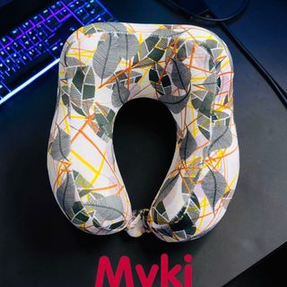 Gối Kê Cổ Du Lịch Cao Su Non Công Thái Học Thương Hiệu Myki, In Họa Tiết Phong Cách Cho Người Năng Động
