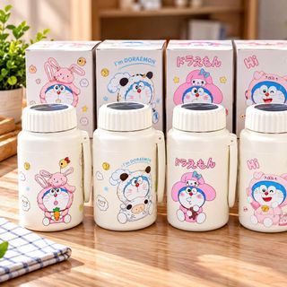 BÌNH GIỮ NHIỆT INOX HOẠ TIẾT DOREMON 1000ml CÓ KHAY LỌC TRÀ (T50)