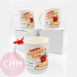 Ly Sứ Trắng Cao Cấp In Hình Theo Yêu Cầu – Men Trắng Tinh Khôi – Con Hiu Hồng Gift