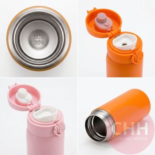 Bình Giữ Nhiệt Nắp Bật Mini 420ml Lõi Inox 304 - Con Hiu Hồng Gift
