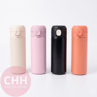 Bình Giữ Nhiệt Nắp Bật Mini 420ml Lõi Inox 304 - Con Hiu Hồng Gift