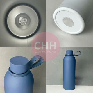Bình Giữ Nhiệt Sơn Nhám Nhung 500ml Lõi Inox 304 – In Logo Khắc Laser – Con Hiu Hồng Gift
