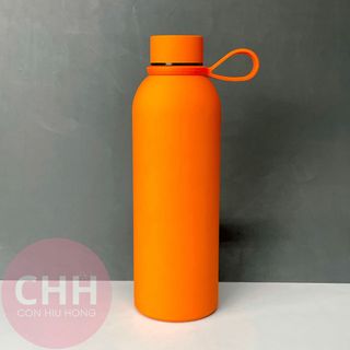 Bình Giữ Nhiệt Sơn Nhám Nhung 500ml Lõi Inox 304 – In Logo Khắc Laser – Con Hiu Hồng Gift