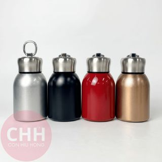 Bình Lựu Đạn Giữ Nhiệt 300ml – In Logo Khắc Laser Theo Yêu Cầu – Con Hiu Hồng Gift